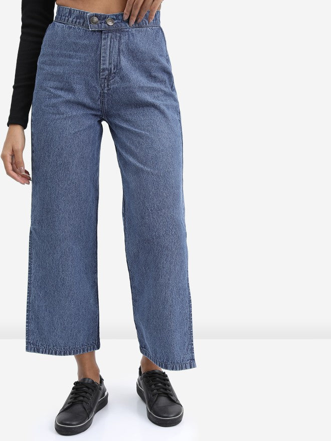 Tokyo Talkies Women Blue Straight Fit Stretchable Jeans - Blue - Image 3