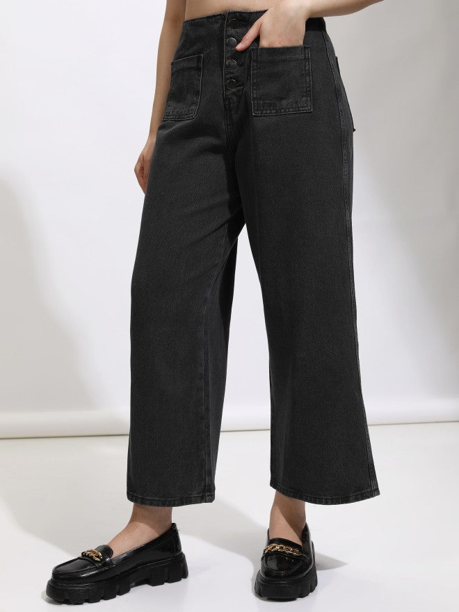 Tokyo Talkies Women Grey Straight Fit Jeans - Grey - Image 4