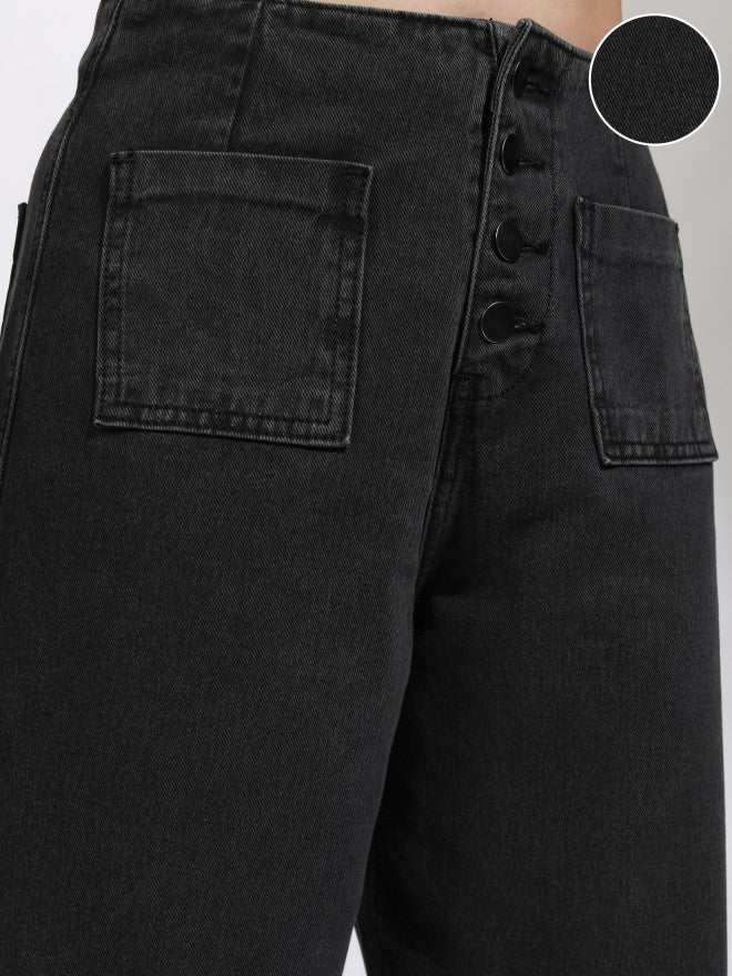 Tokyo Talkies Women Grey Straight Fit Jeans - Grey - Image 5
