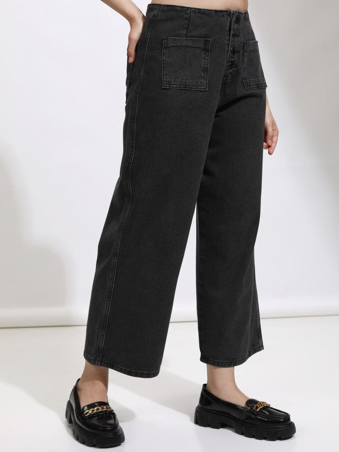 Tokyo Talkies Women Grey Straight Fit Jeans - Grey - Image 6