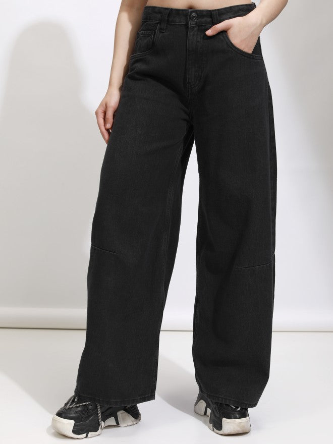 Tokyo Talkies Women Black Straight Fit Jeans - Black - Image 1