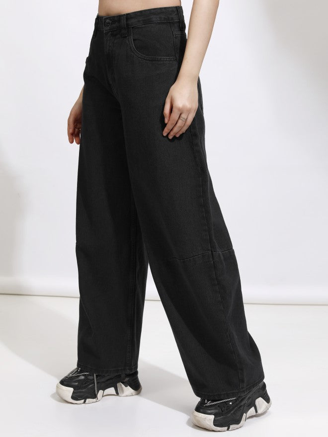 Tokyo Talkies Women Black Straight Fit Jeans - Black - Image 4