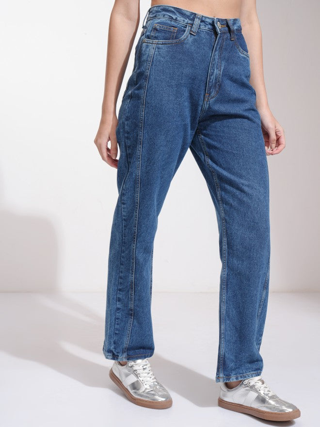 Tokyo Talkies Women Blue Straight Fit Jeans - Blue - Image 6