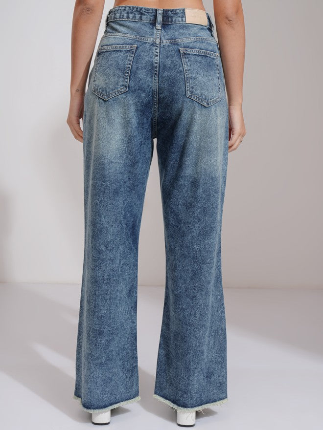 Tokyo Talkies Women Blue Flared Highly Distressed Jeans - Blue - Image 3