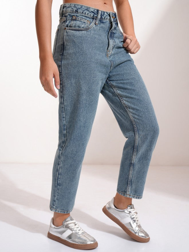 Tokyo Talkies Women Blue Tapered Fit Jeans - Blue - Image 6