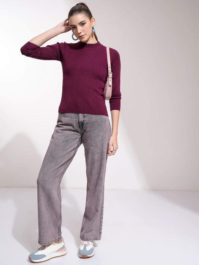 Tokyo Talkies Women Mauve Straight Fit Jeans - Mauve - Image 2