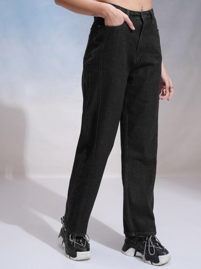 Tokyo Talkies Women Black Straight Fit Jeans - Black - Image 6
