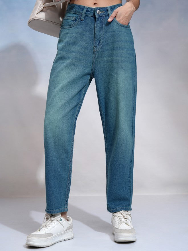 Tokyo Talkies Women Blue Relaxed Fit Stretchable Jeans - Blue - Image 1