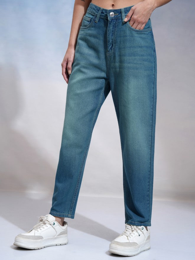 Tokyo Talkies Women Blue Relaxed Fit Stretchable Jeans - Blue - Image 4