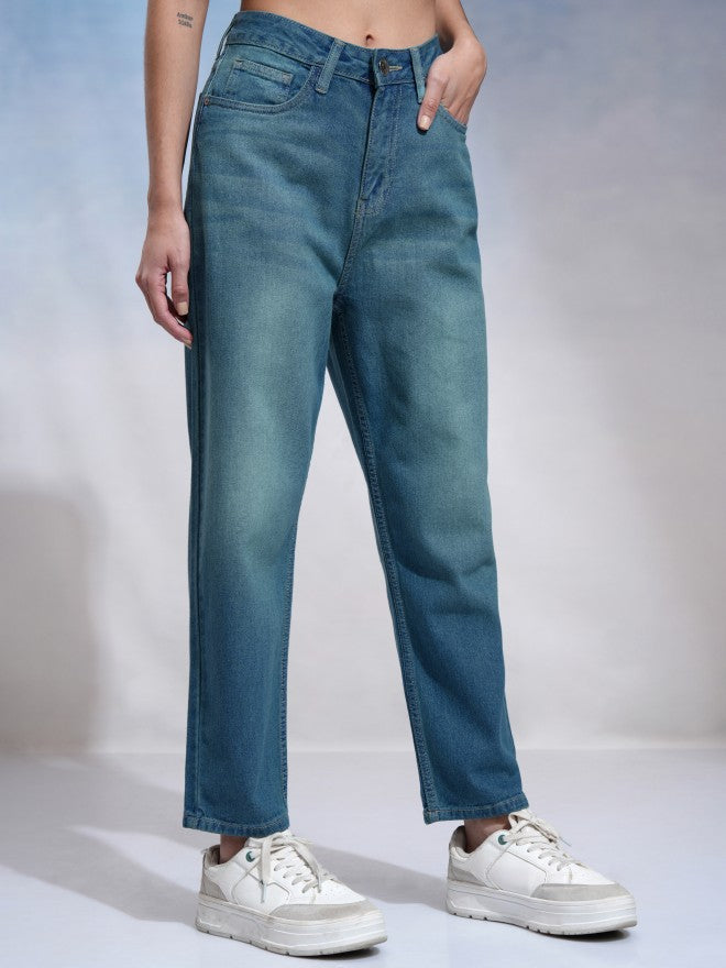 Tokyo Talkies Women Blue Relaxed Fit Stretchable Jeans - Blue - Image 6