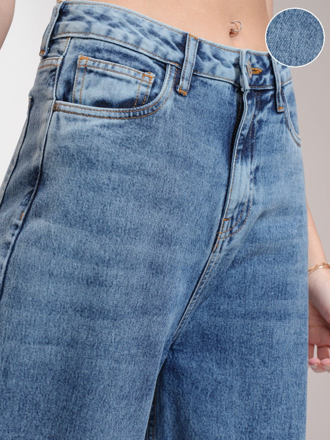 Tokyo Talkies Women Blue Flared Jeans - Blue - Image 5