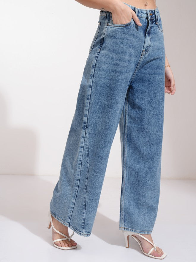 Tokyo Talkies Women Blue Flared Jeans - Blue - Image 6