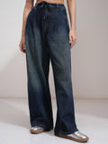 Tokyo Talkies Women Blue Baggy Jeans - Blue - Image 1