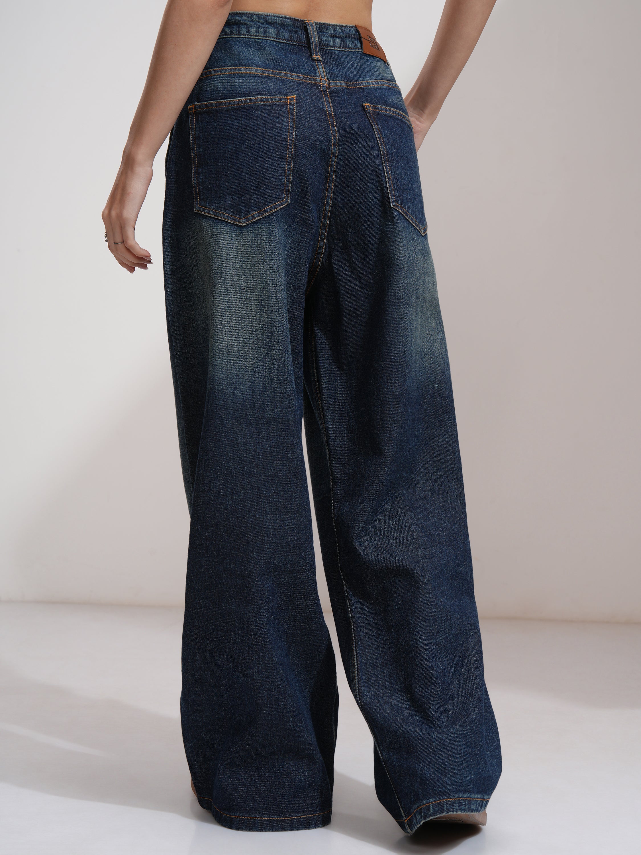 Tokyo Talkies Women Blue Baggy Jeans - Blue - Image 3