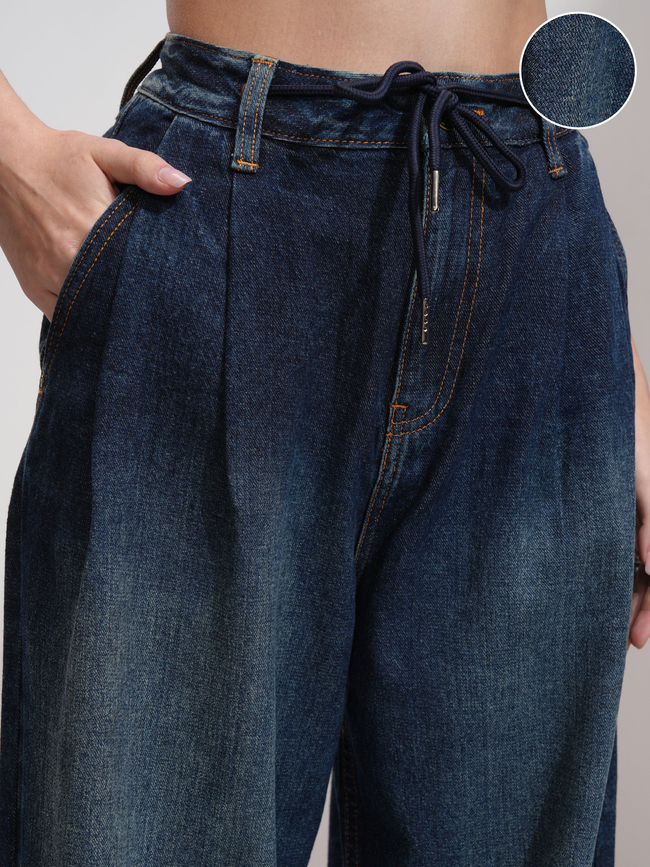 Tokyo Talkies Women Blue Baggy Jeans - Blue - Image 5