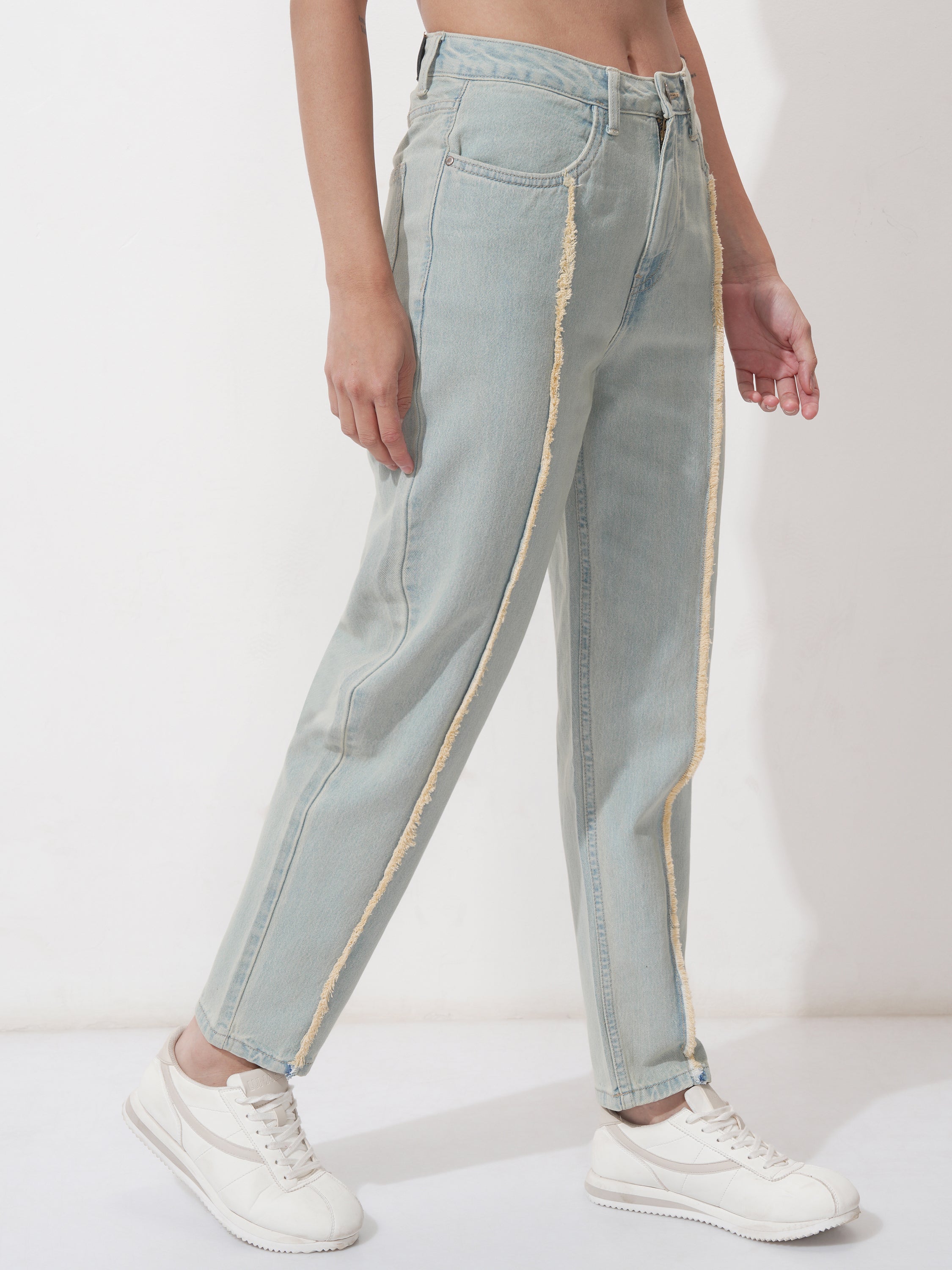 Tokyo Talkies Women Blue Mom Fit Stretchable Jeans - Blue - Image 6