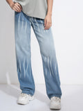 Tokyo Talkies Women Blue Dad Fit Low Distress Stretchable Jeans - Blue - Image 1