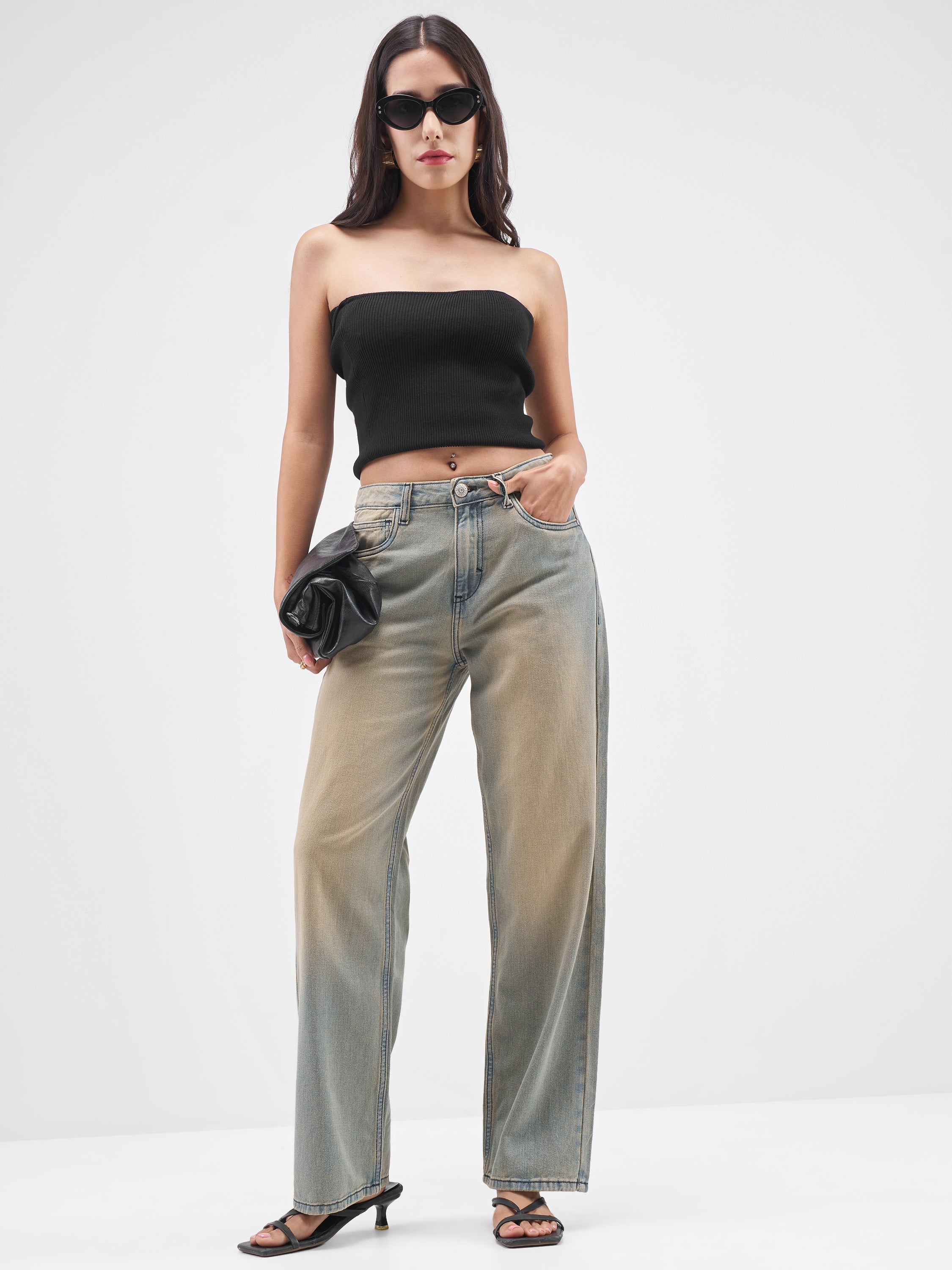Street By Tokyo Talkies Women Blue Straight Fit Jeans - Blue - Image 2
