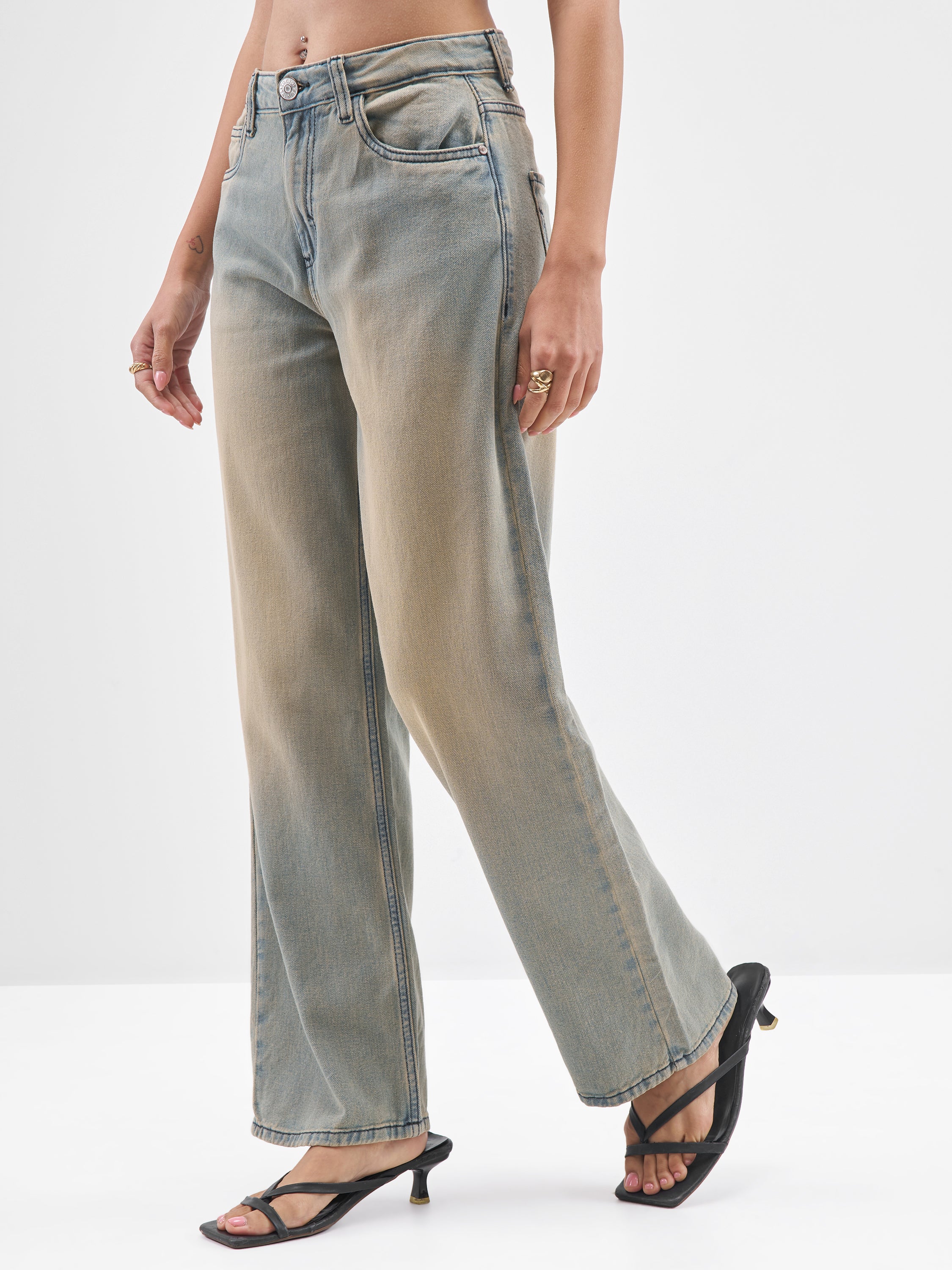 Street By Tokyo Talkies Women Blue Straight Fit Jeans - Blue - Image 4