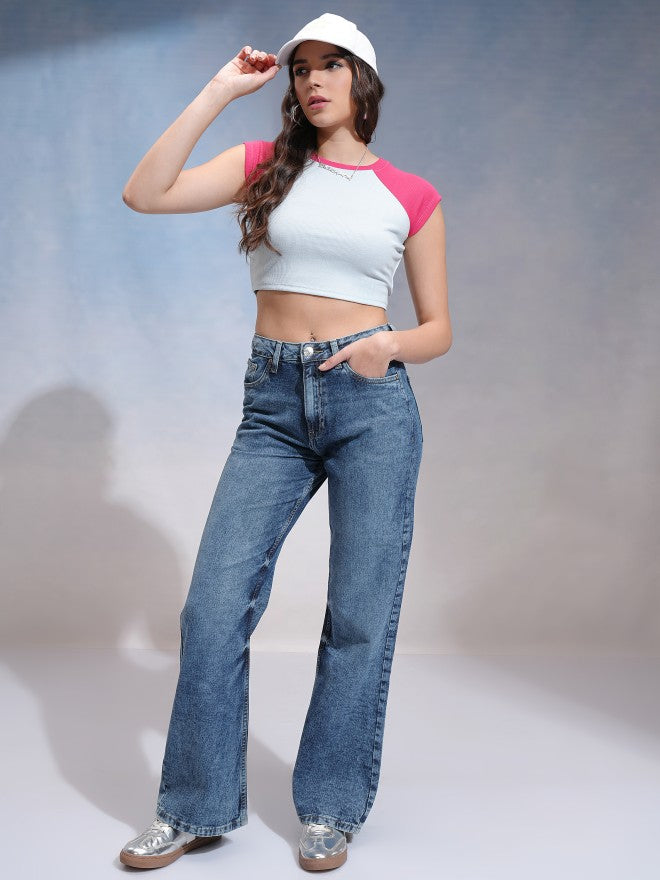 Tokyo Talkies Women Blue Bootcut Jeans - Blue - Image 2