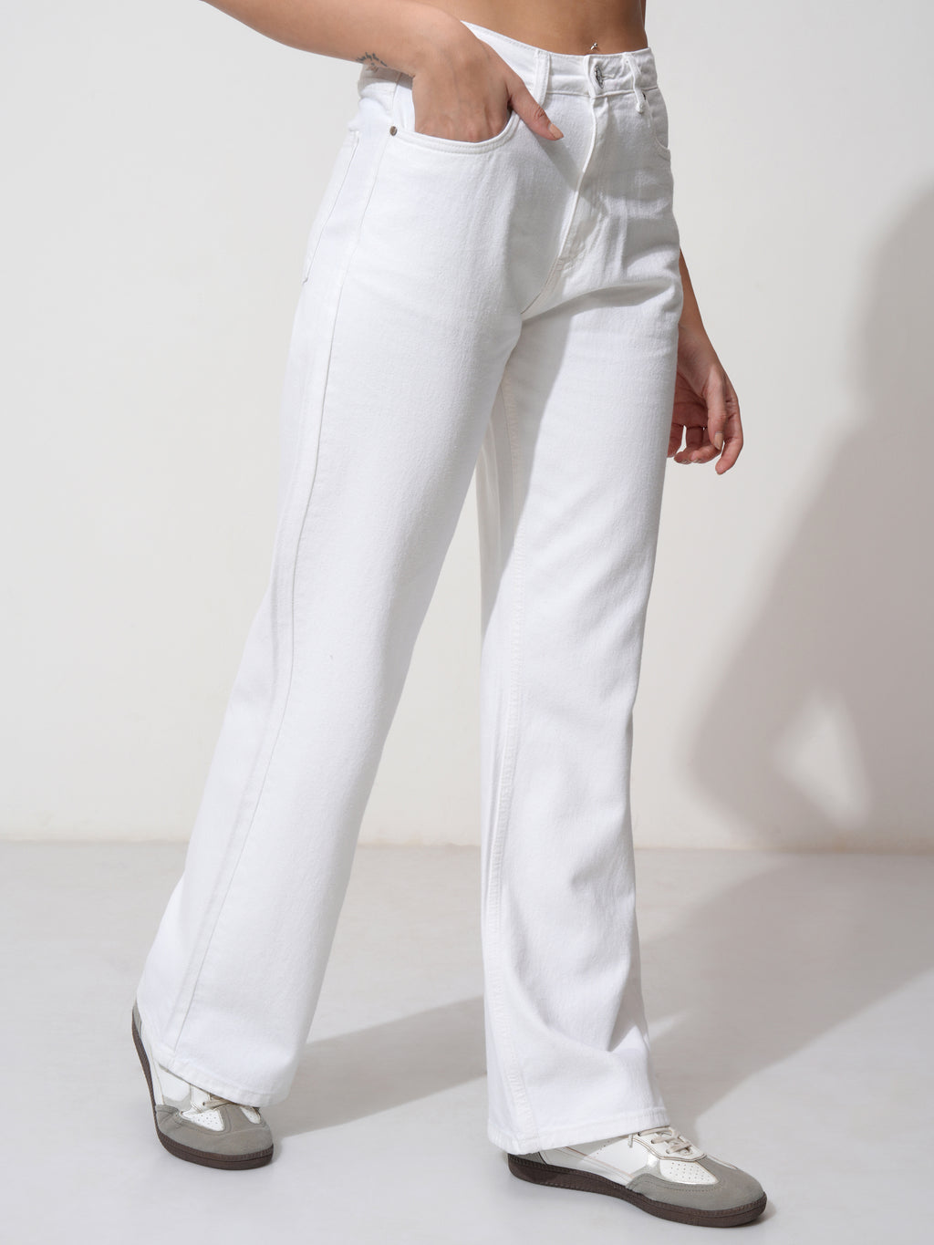 Tokyo Talkies Women White Bootcut Jeans - White - Image 6