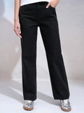 Tokyo Talkies Women Black Straight Fit Stretchable Jeans - Black - Image 1