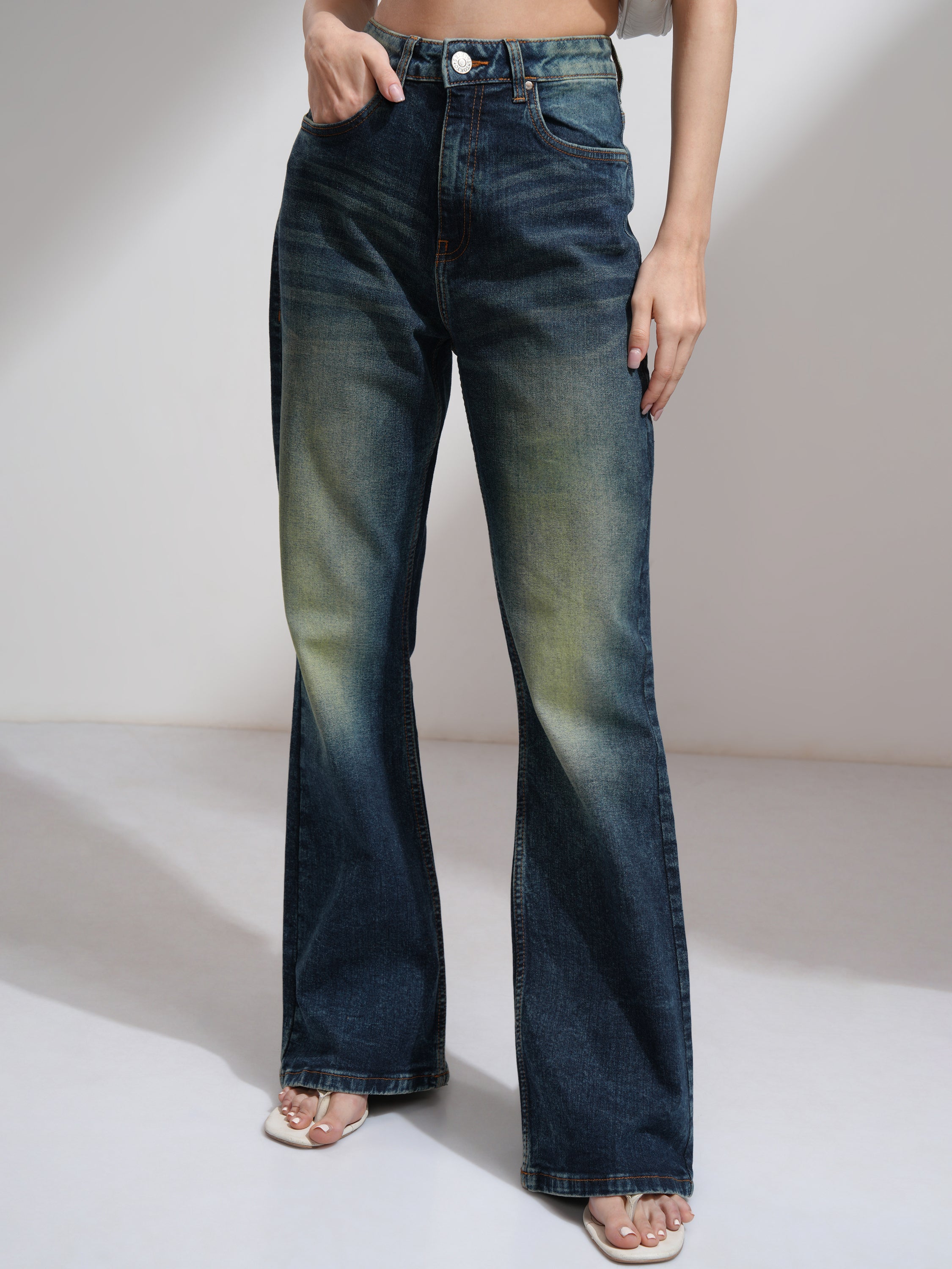 Tokyo Talkies Women Blue Regular Fit Stretchable Jeans - Blue - Image 1