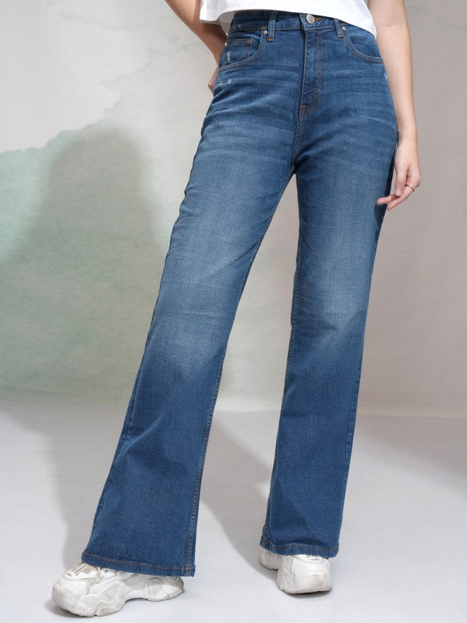Tokyo Talkies Women Blue Regular Fit Stretchable Jeans - Blue - Image 1