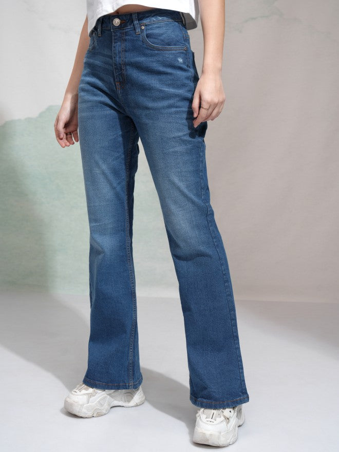 Tokyo Talkies Women Blue Regular Fit Stretchable Jeans - Blue - Image 4