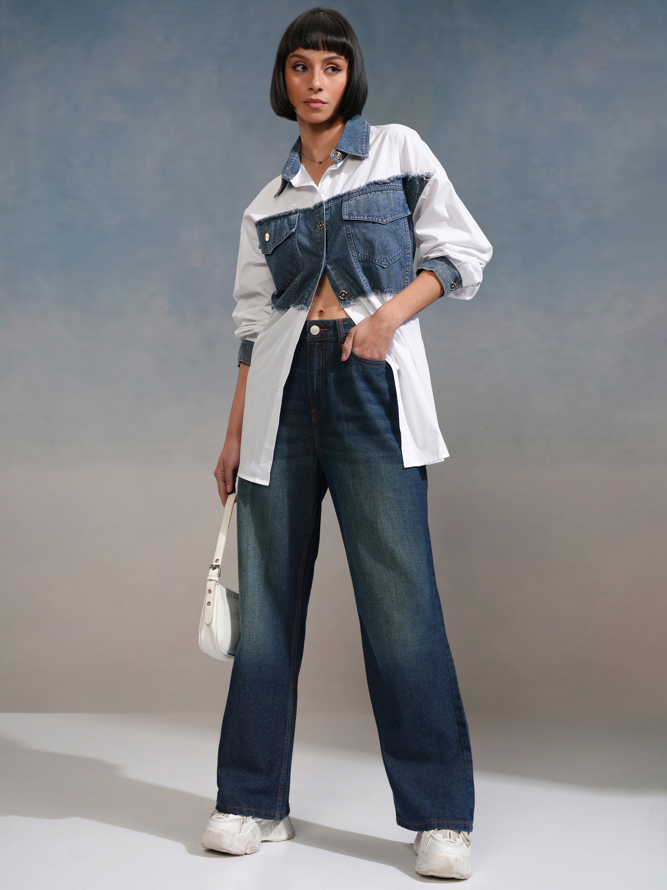 Tokyo Talkies Women Blue Flared Jeans - Blue - Image 2