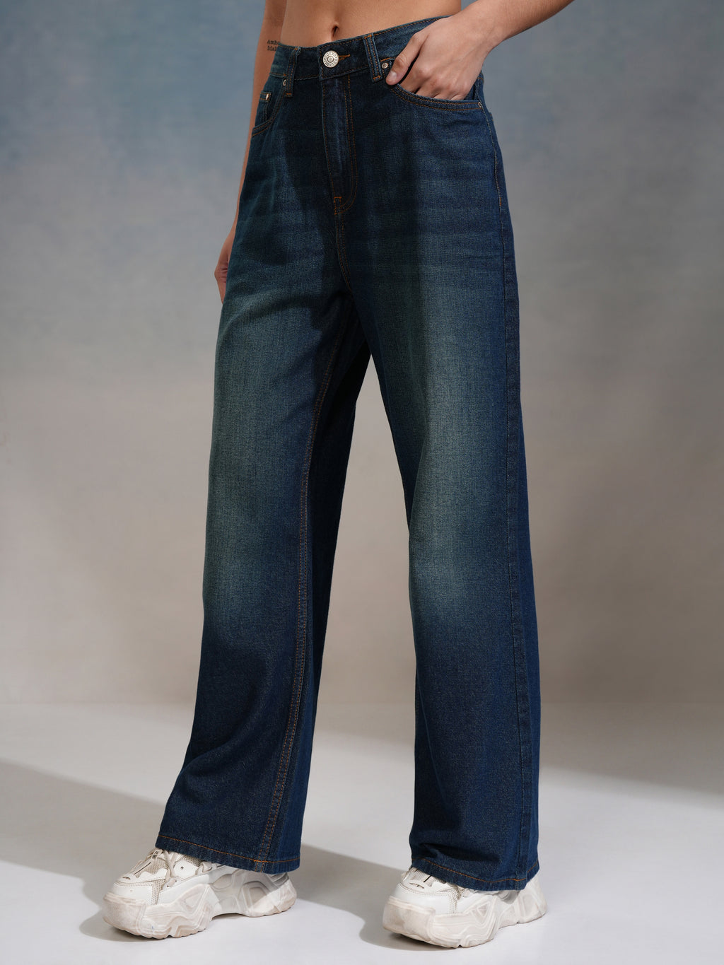 Tokyo Talkies Women Blue Flared Jeans - Blue - Image 4