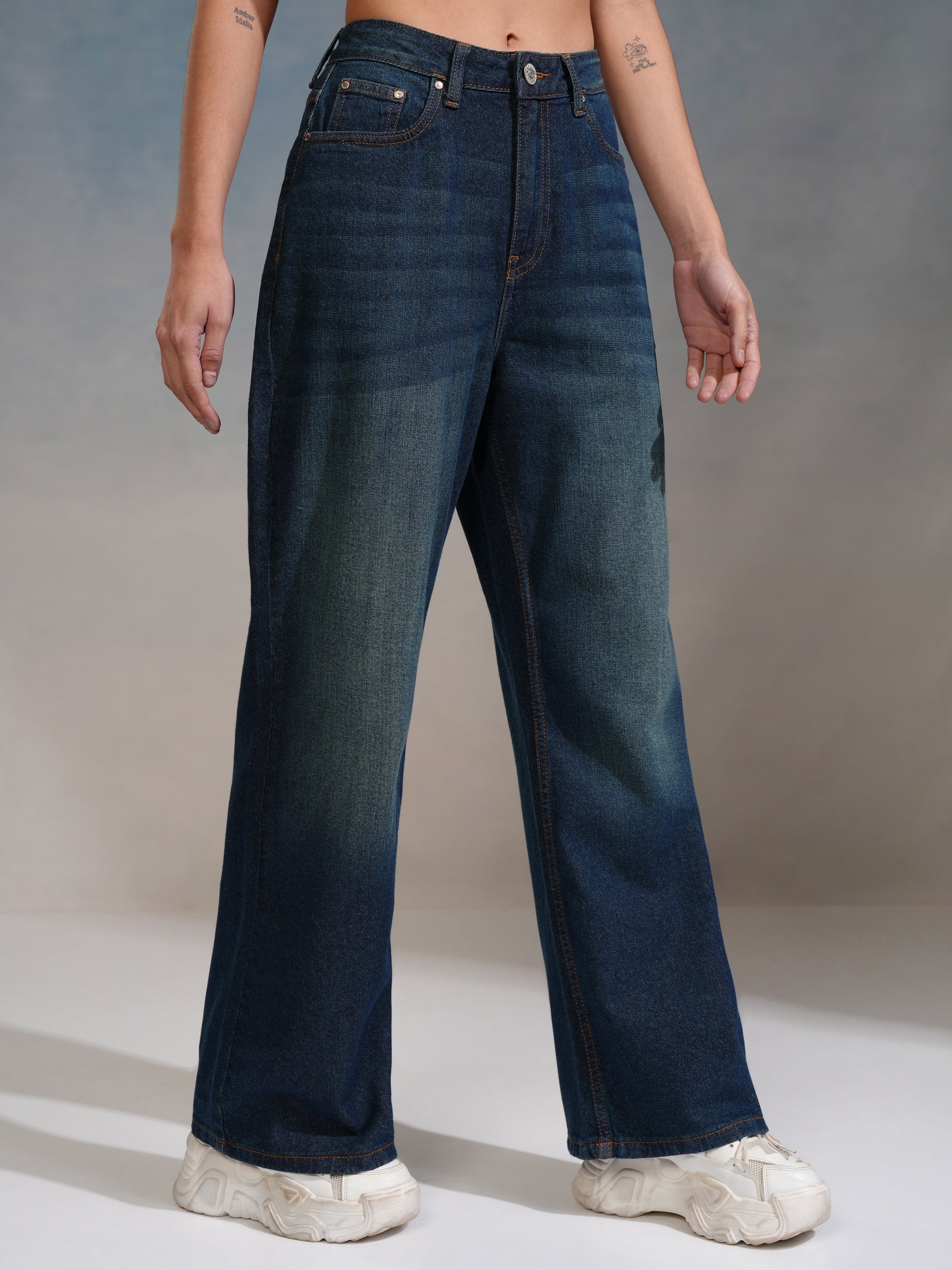 Tokyo Talkies Women Blue Flared Jeans - Blue - Image 6