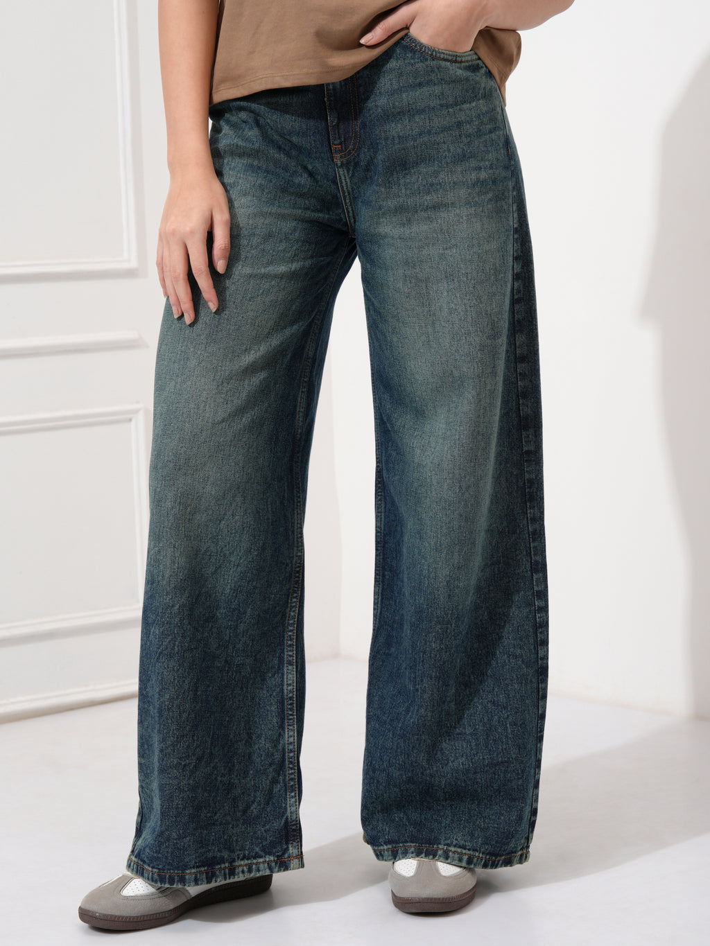 Tokyo Talkies Women Blue Baggy Non Stretchable Jeans - Blue - Image 1