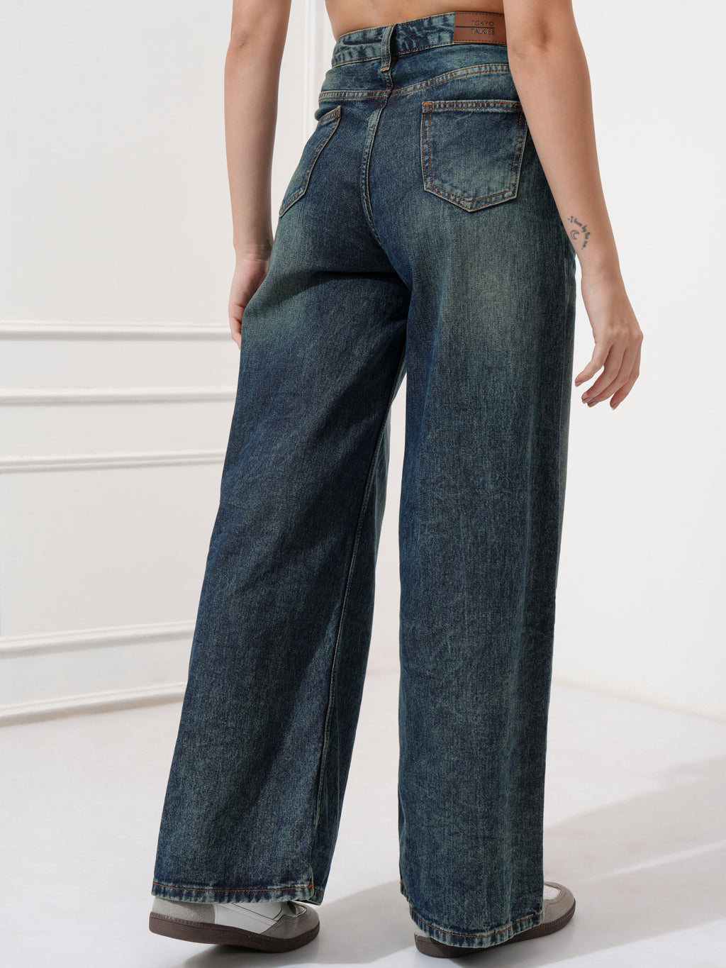 Tokyo Talkies Women Blue Baggy Non Stretchable Jeans - Blue - Image 3