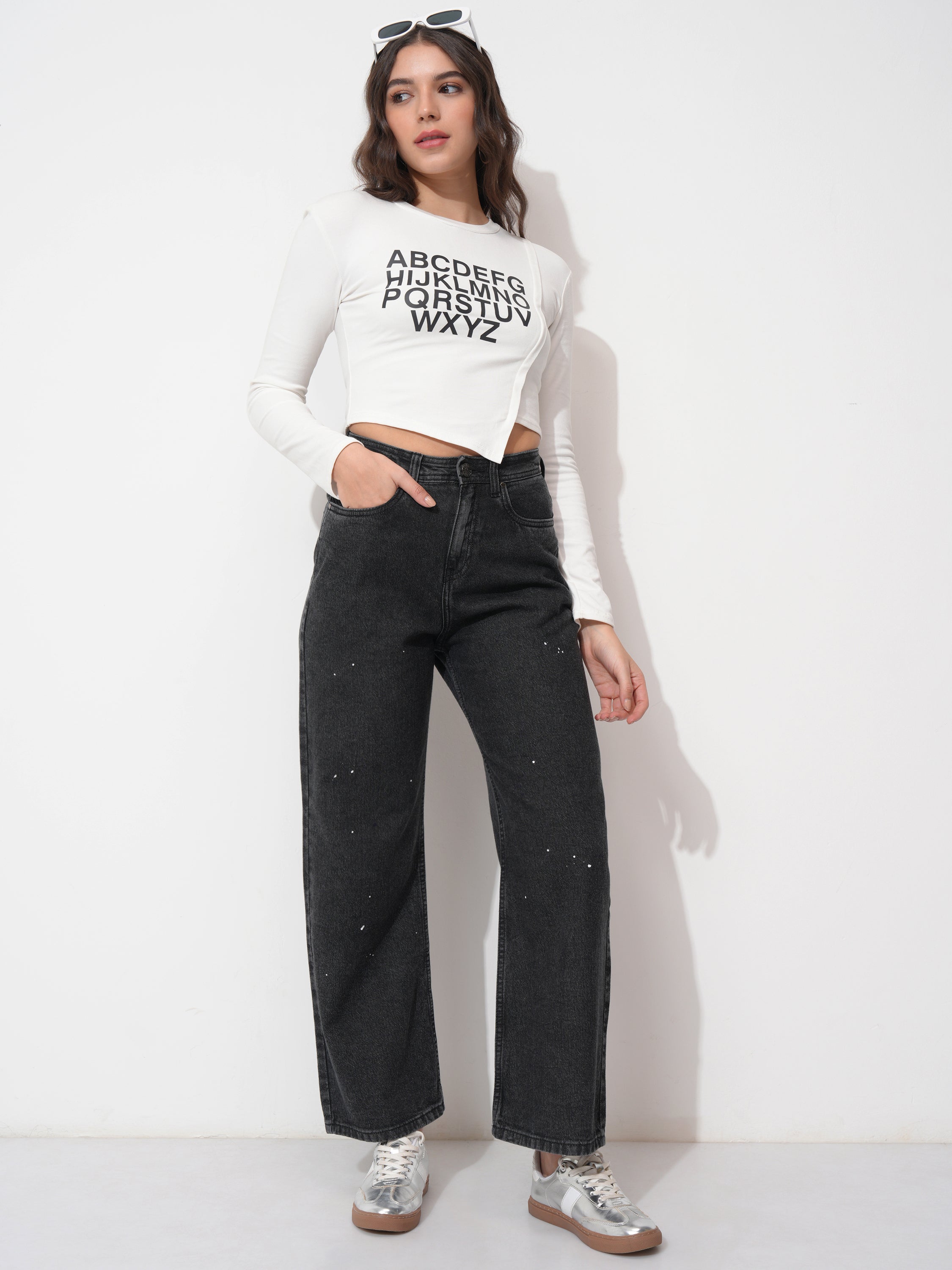 Tokyo Talkies Women Black Flared Stretchable Jeans - Black - Image 2