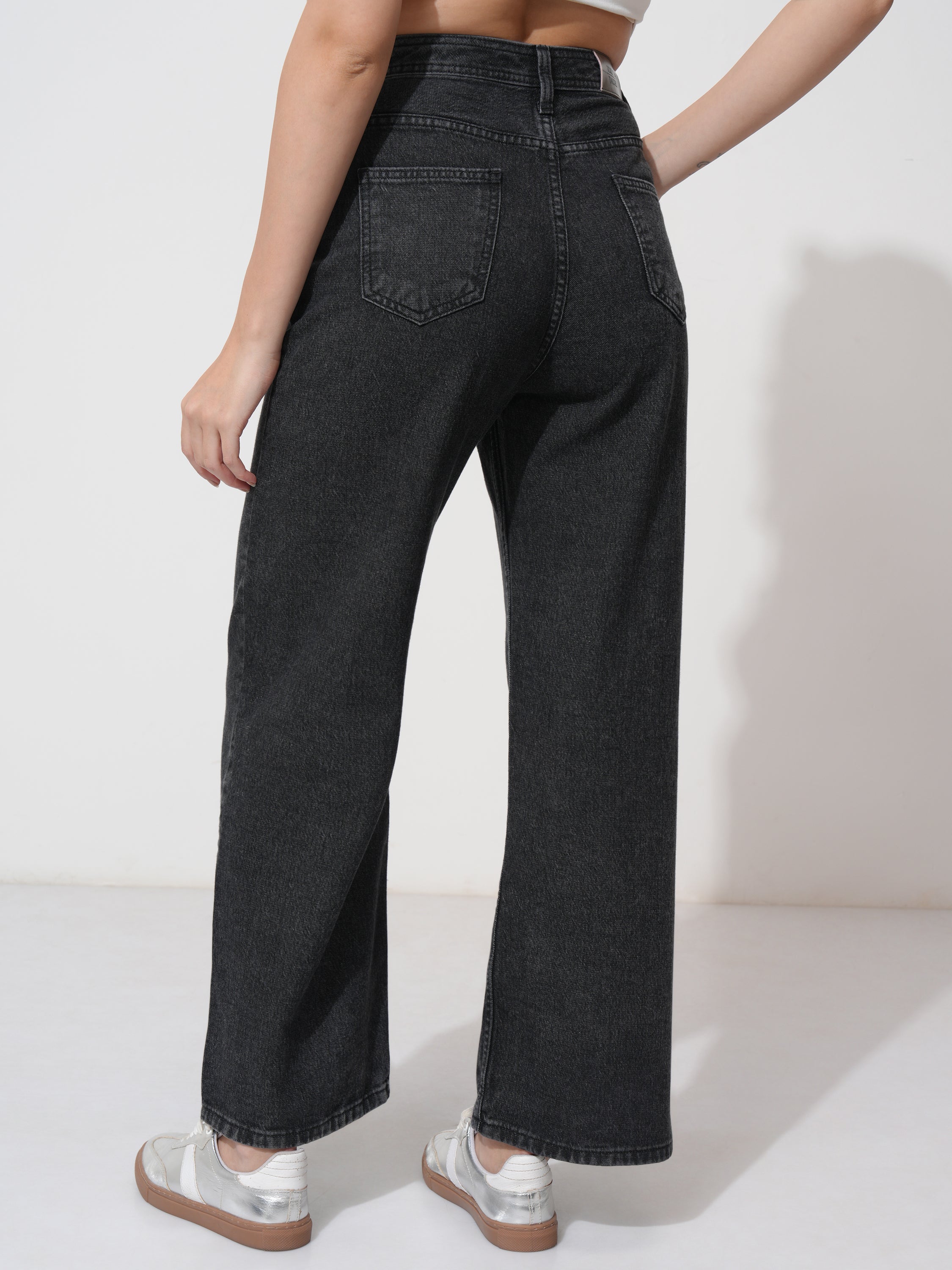 Tokyo Talkies Women Black Flared Stretchable Jeans - Black - Image 3