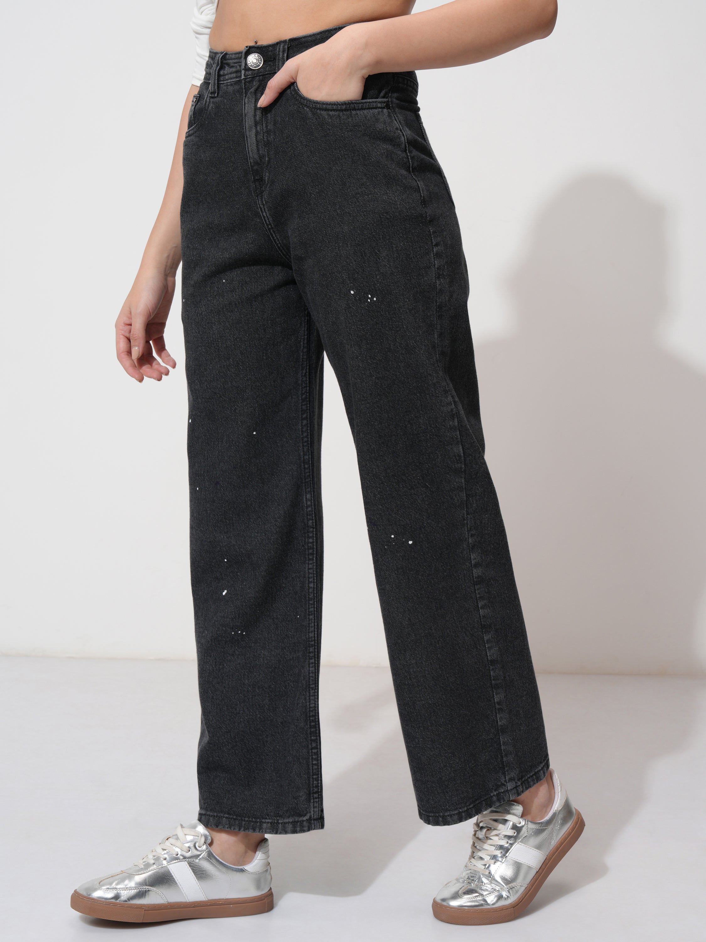 Tokyo Talkies Women Black Flared Stretchable Jeans - Black - Image 4