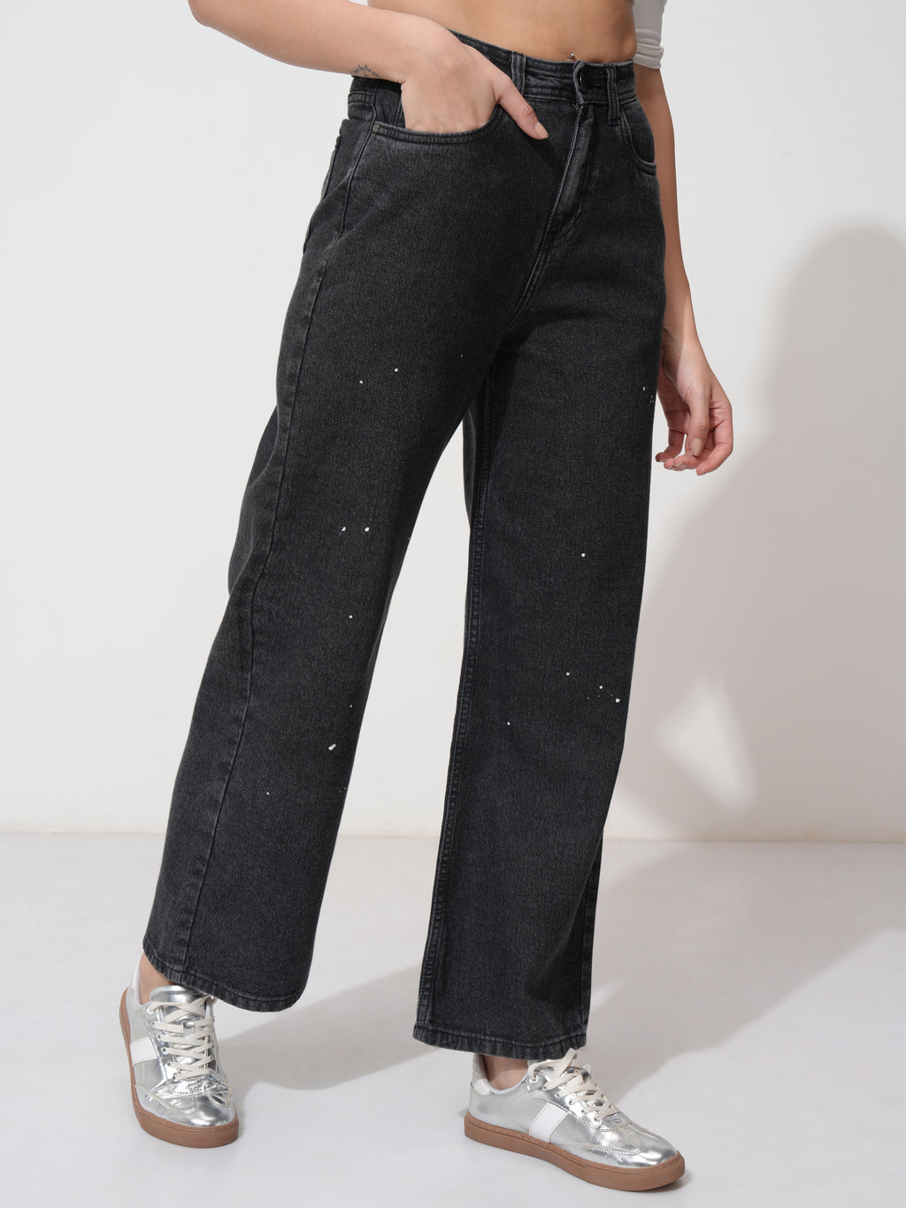 Tokyo Talkies Women Black Flared Stretchable Jeans - Black - Image 6