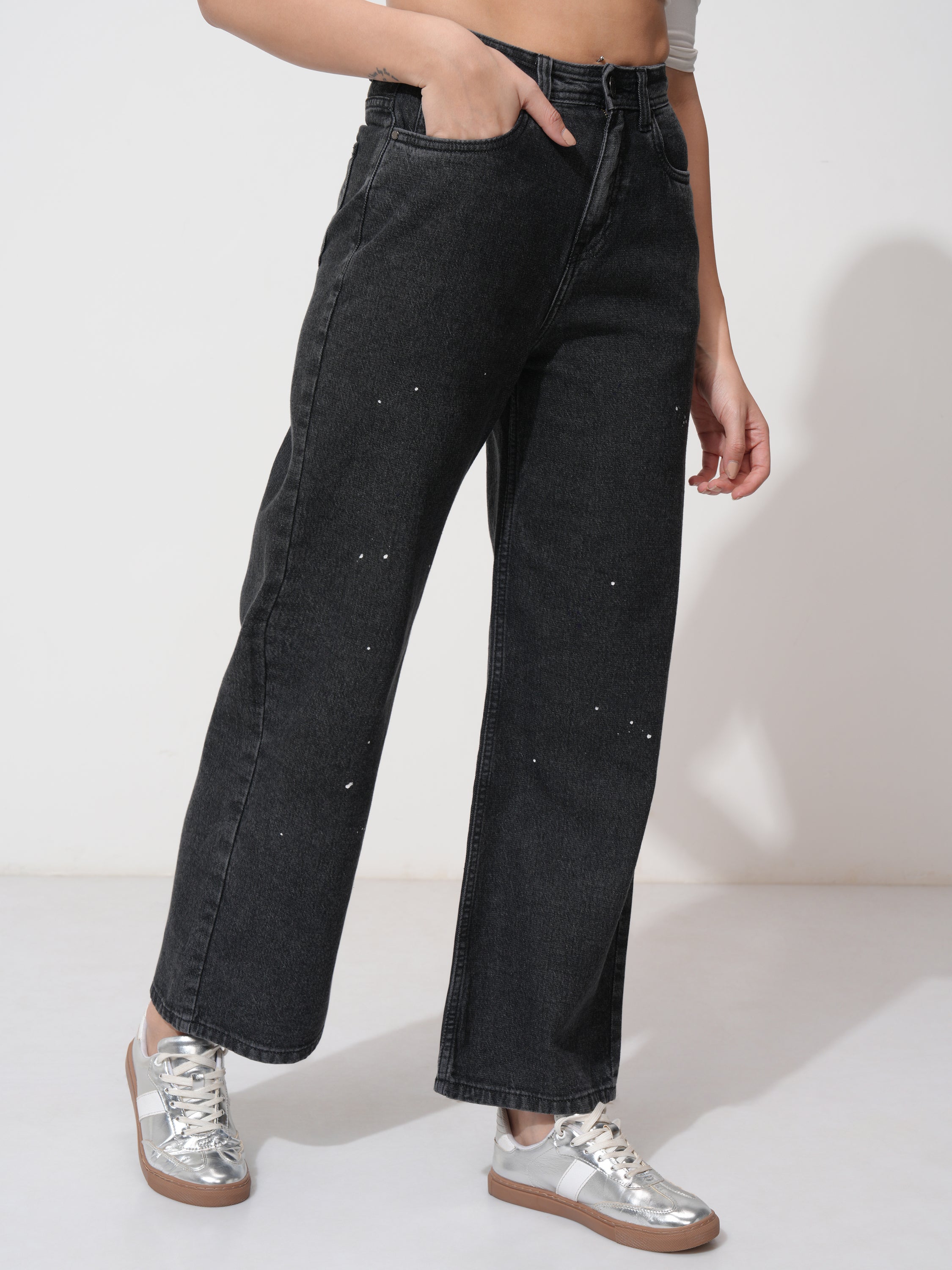 Tokyo Talkies Women Black Flared Stretchable Jeans - Black - Image 6
