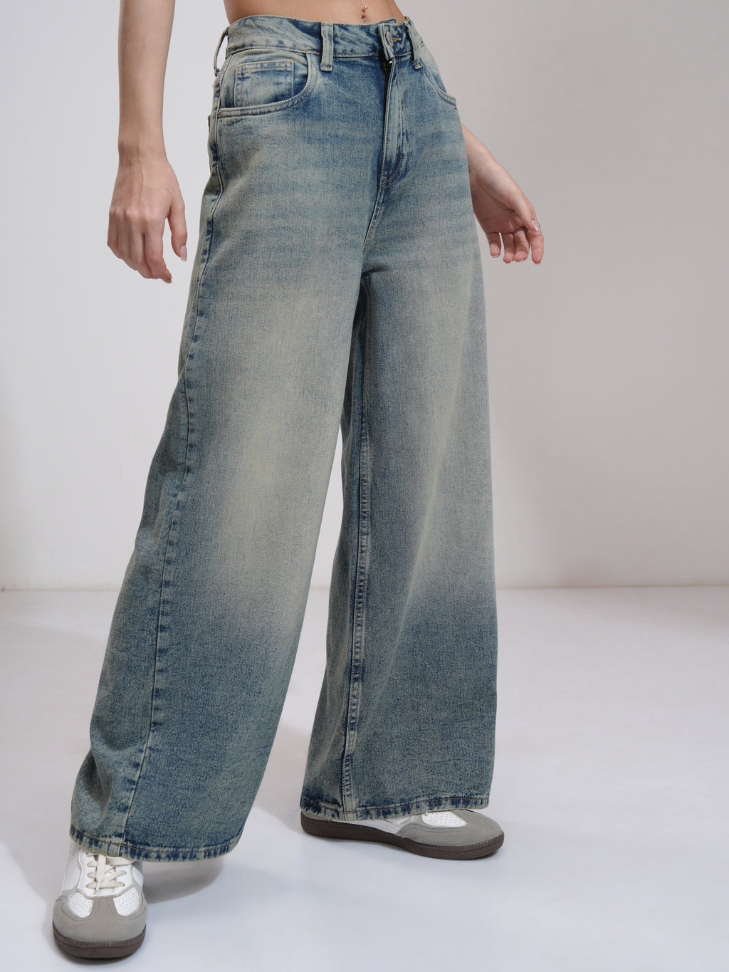 Tokyo Talkies Women Blue Baggy Jeans - Blue - Image 6