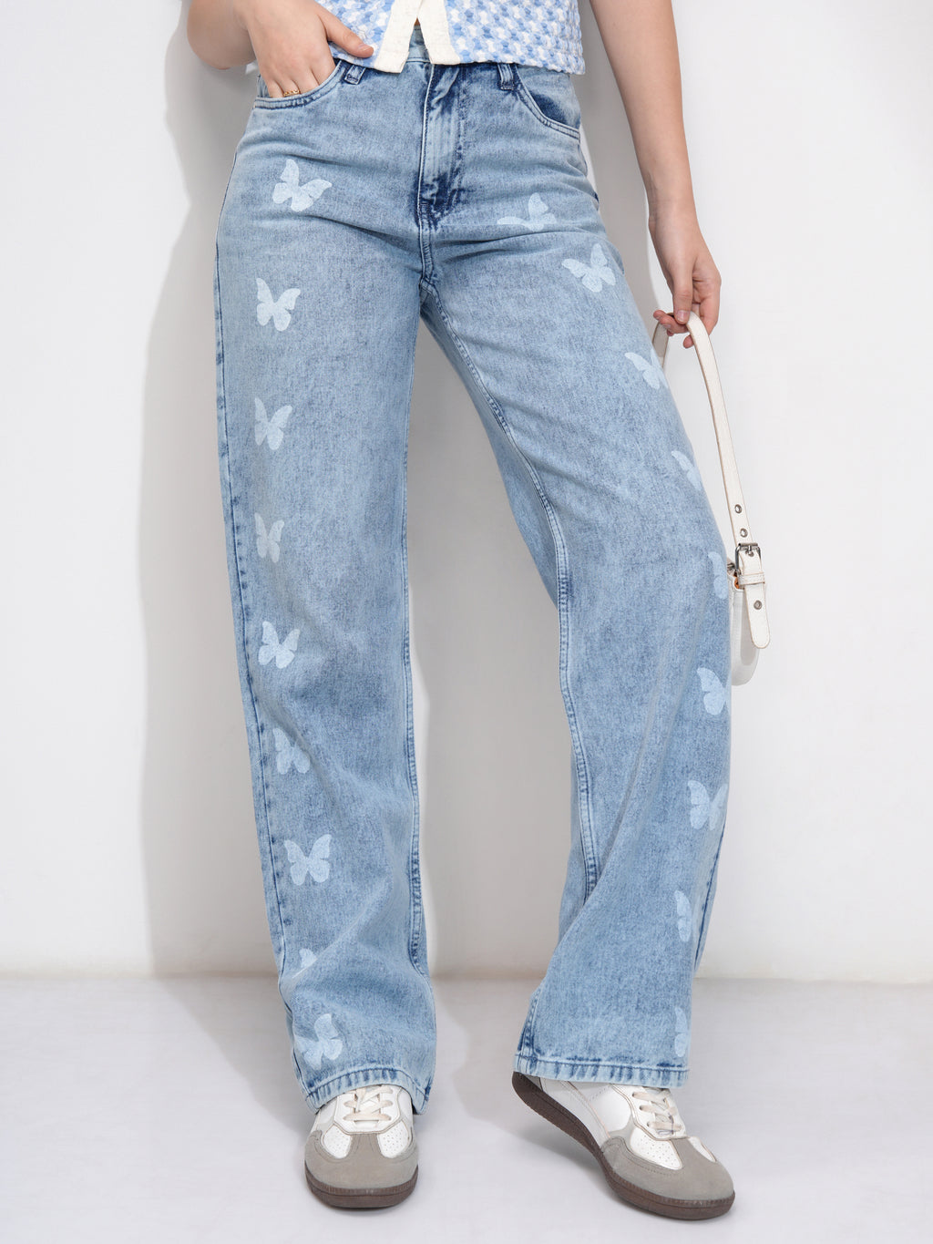 Tokyo Talkies Women Blue Dad Fit Stretchable Jeans - Blue - Image 1