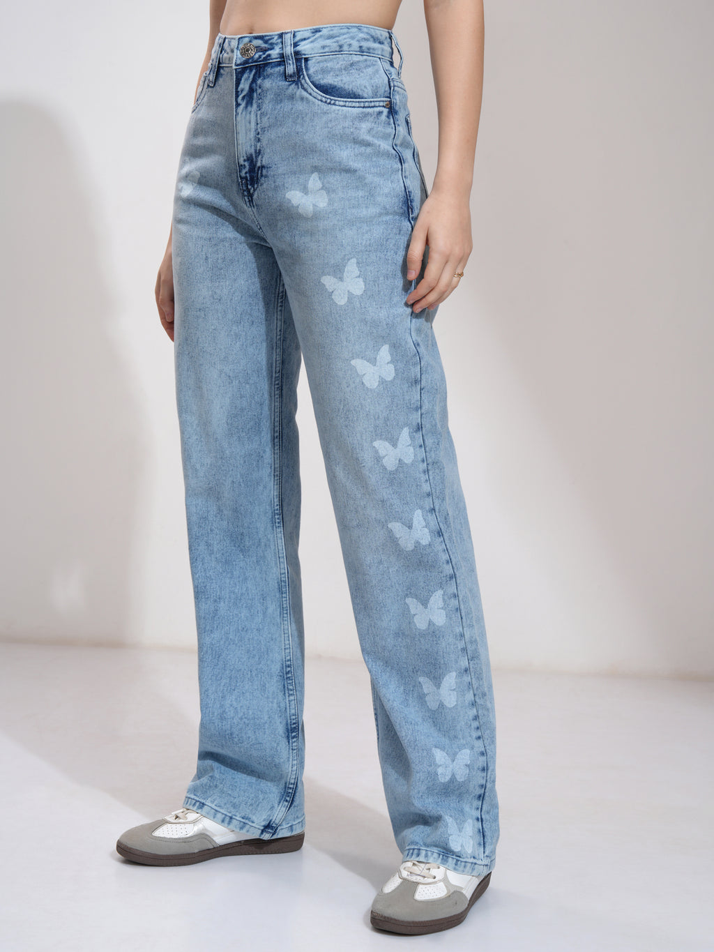 Tokyo Talkies Women Blue Dad Fit Stretchable Jeans - Blue - Image 4