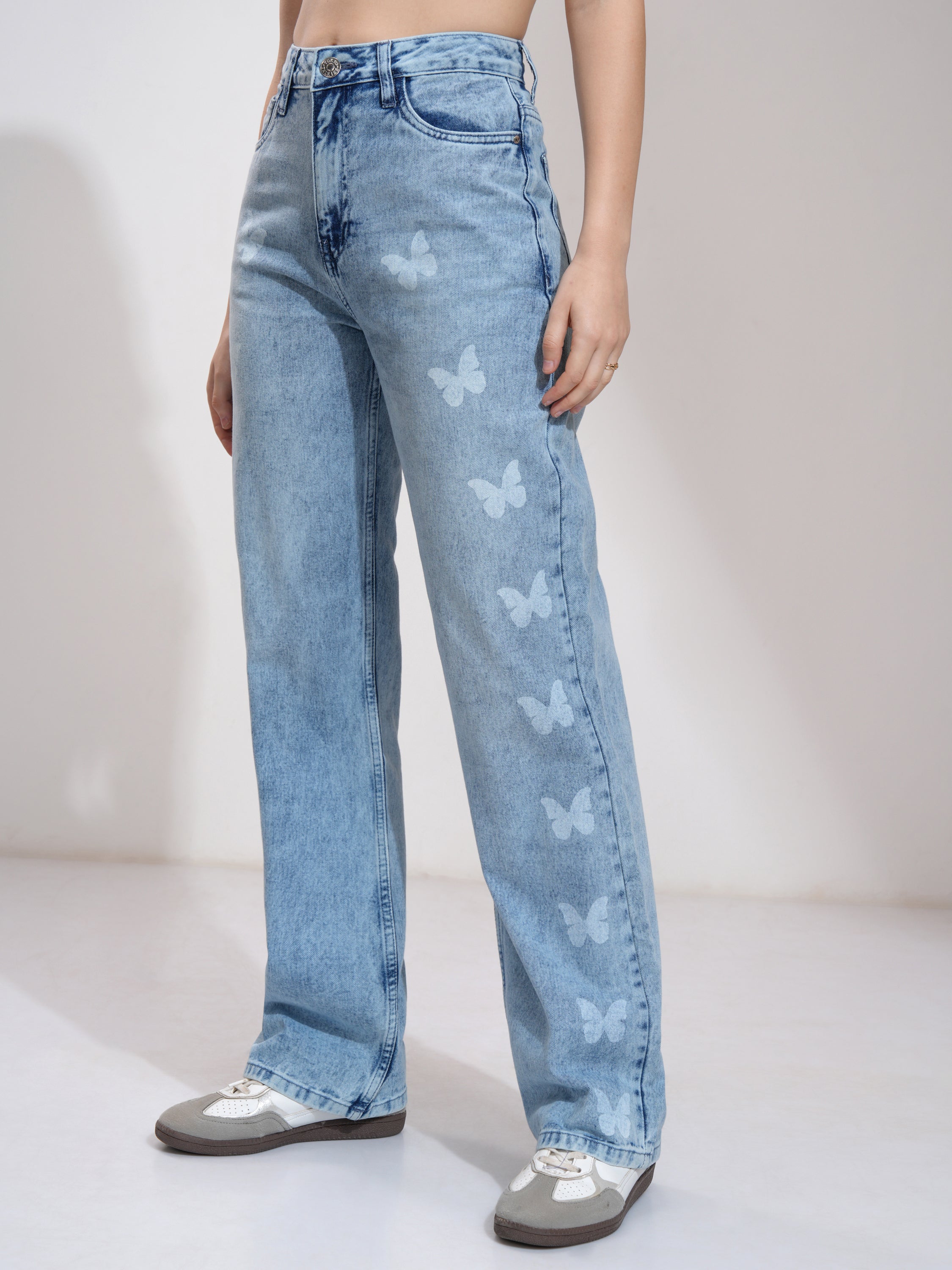 Tokyo Talkies Women Blue Dad Fit Stretchable Jeans - Blue - Image 4
