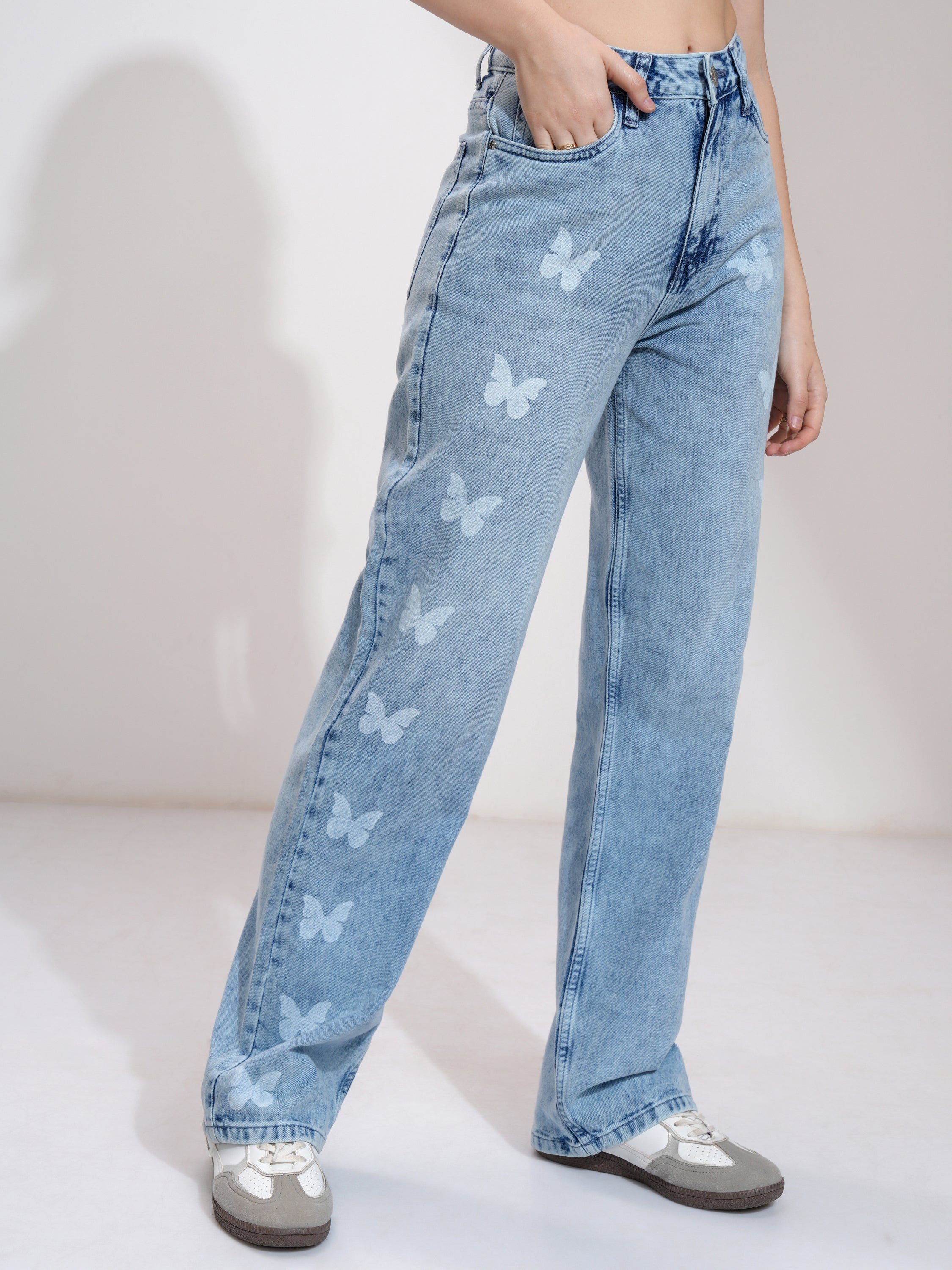 Tokyo Talkies Women Blue Dad Fit Stretchable Jeans - Blue - Image 6