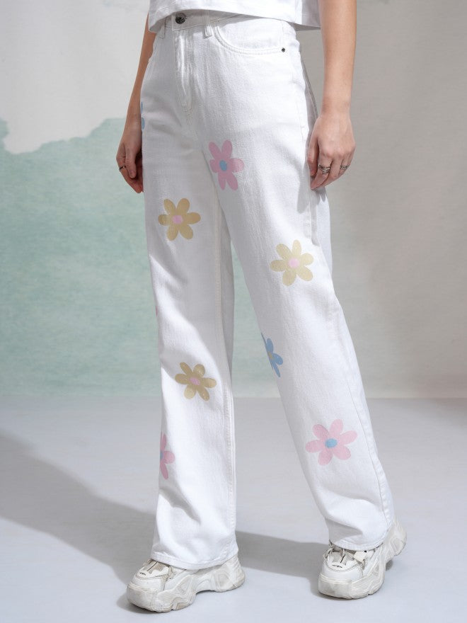 Tokyo Talkies Women White Dad Fit Stretchable Jeans - White - Image 4