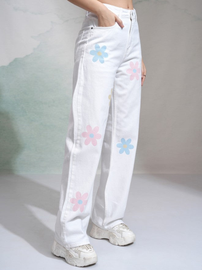 Tokyo Talkies Women White Dad Fit Stretchable Jeans - White - Image 6
