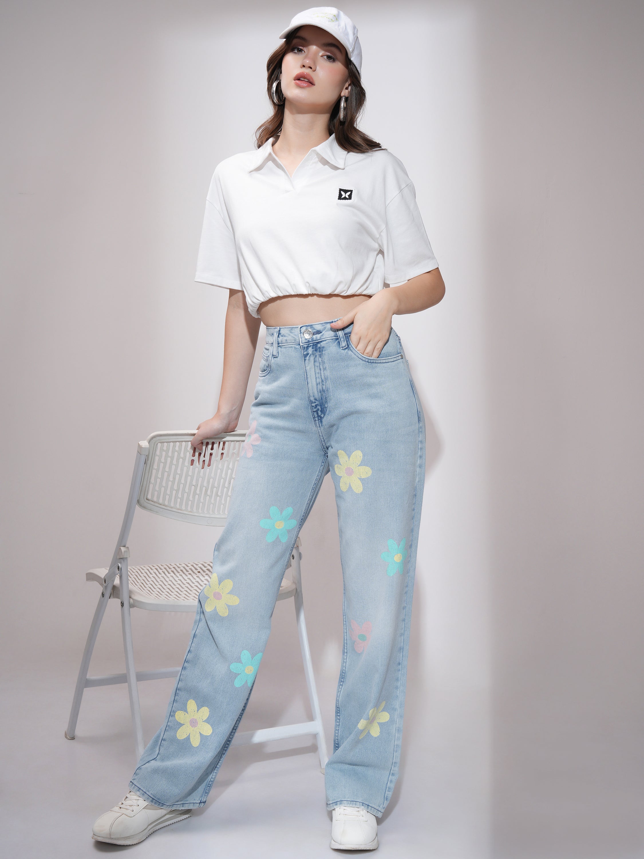Tokyo Talkies Women Blue Straight Fit Stretchable Jeans - Blue - Image 2