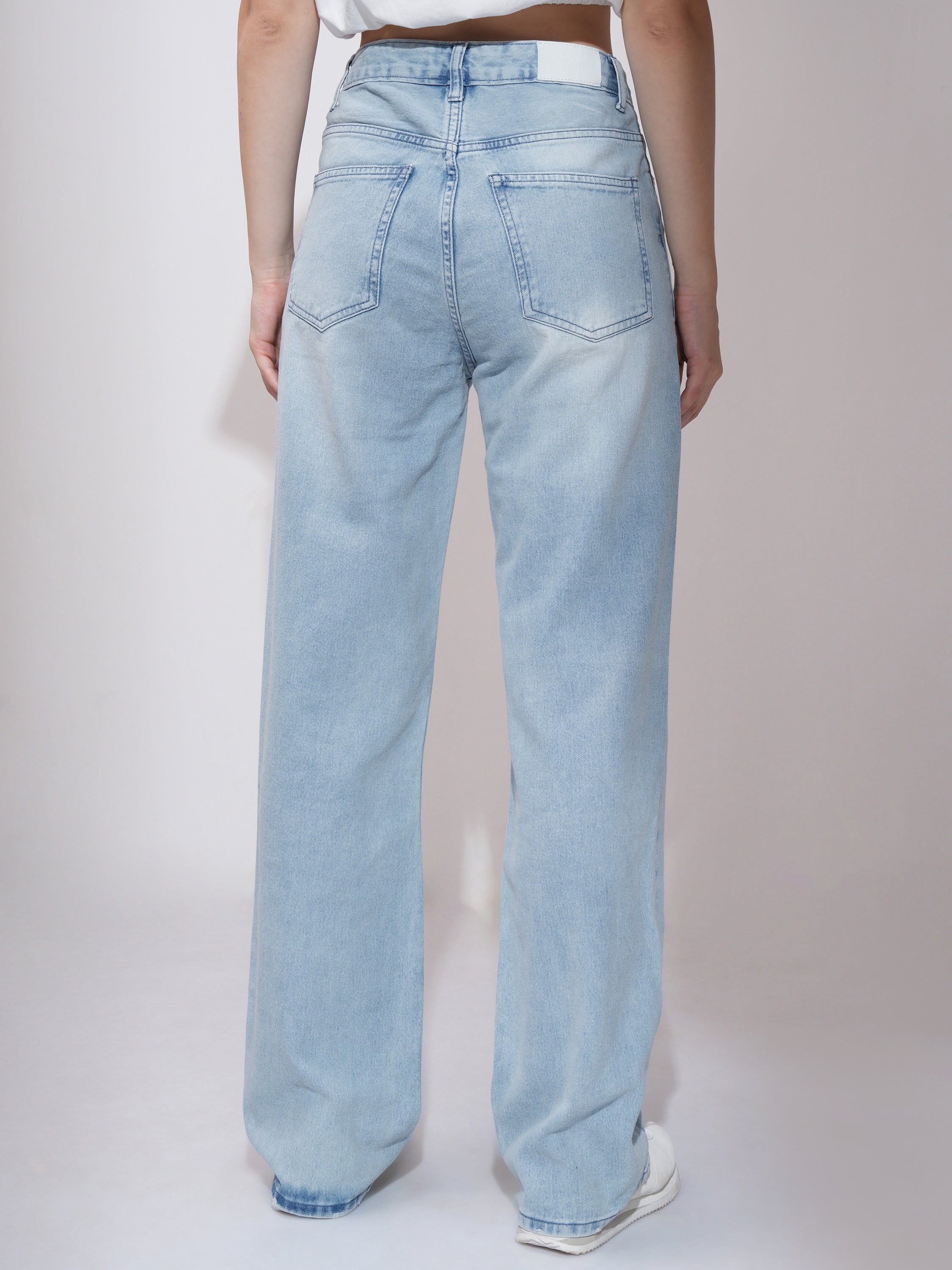 Tokyo Talkies Women Blue Straight Fit Stretchable Jeans - Blue - Image 3