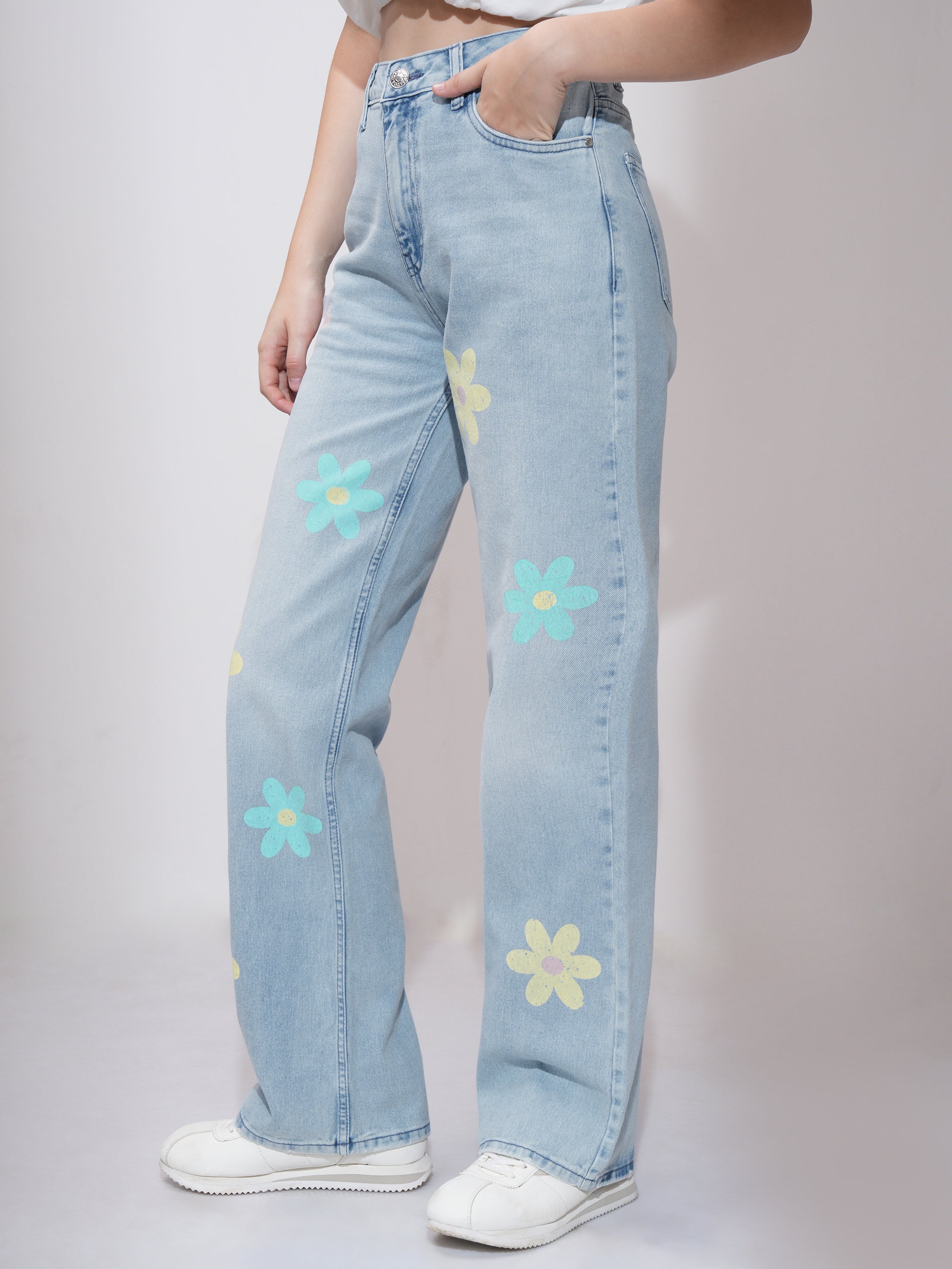 Tokyo Talkies Women Blue Straight Fit Stretchable Jeans - Blue - Image 4
