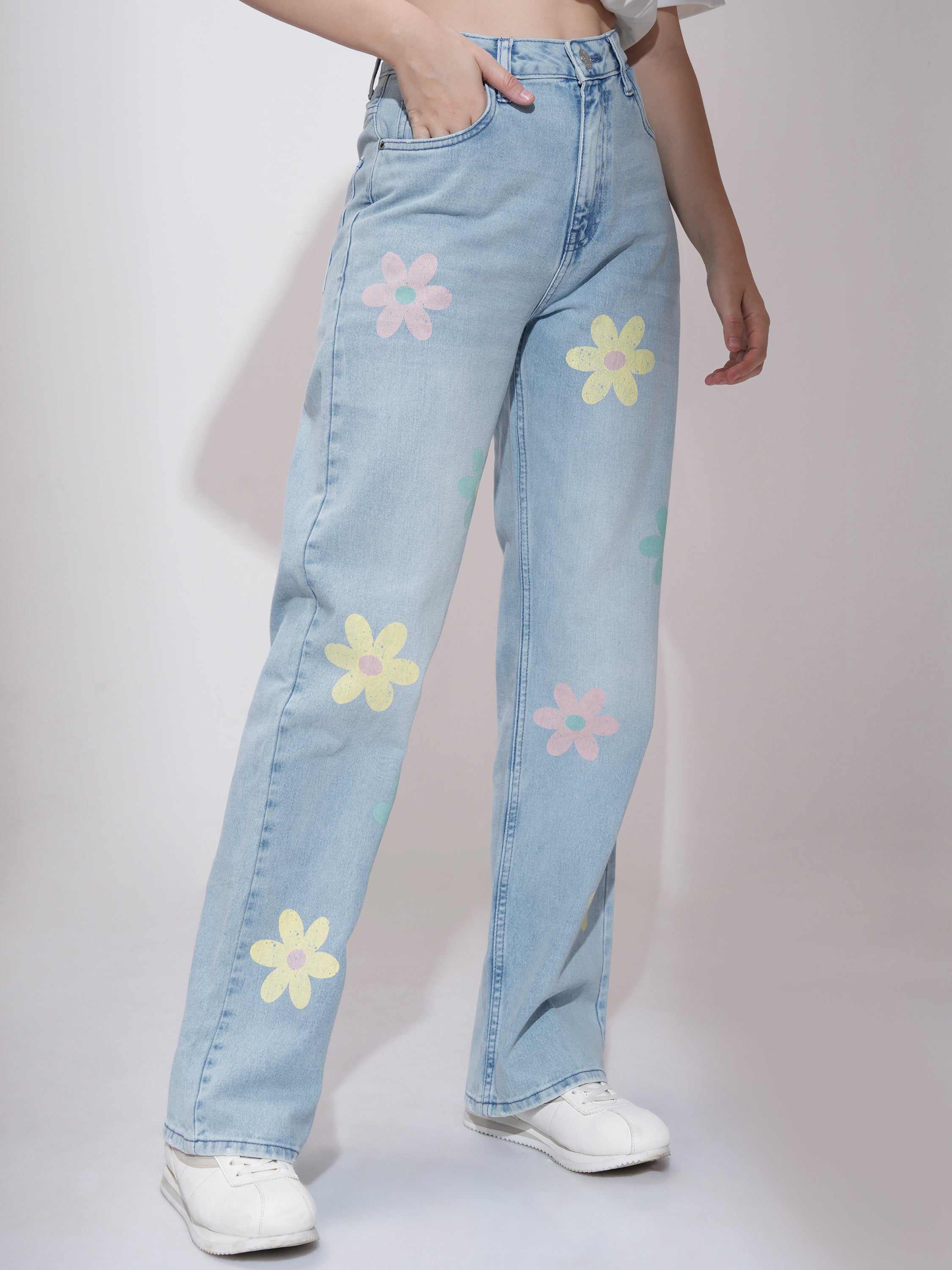 Tokyo Talkies Women Blue Straight Fit Stretchable Jeans - Blue - Image 6